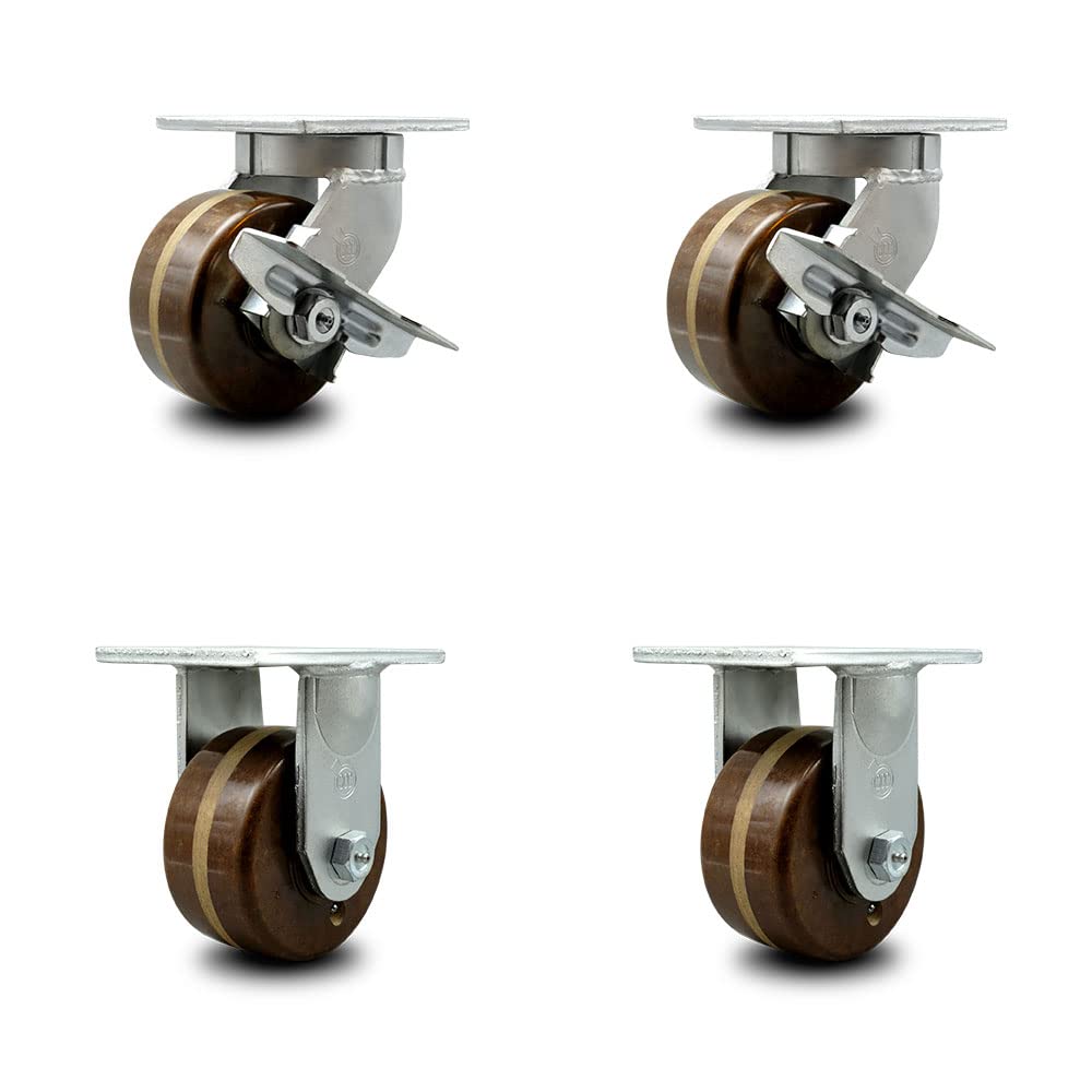 Kingpinless High Temperature Phenolic Swivel Caster with Brake U746
