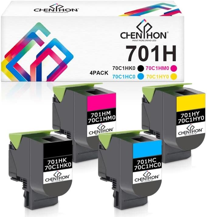 Compatible 701H Toner Cartridge Replacement for Lexmark CS310dn CS410dn CS510de Printer [KCMY-4PACK] Z310179