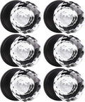 5 Pack Crystal Style Door Knob, Faceted Glass Door Knobs, Privacy Door Knobs, Matte Black U674127