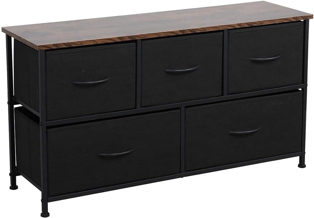 Gray/Natural 5 Drawer Fabric Dresser Z36194