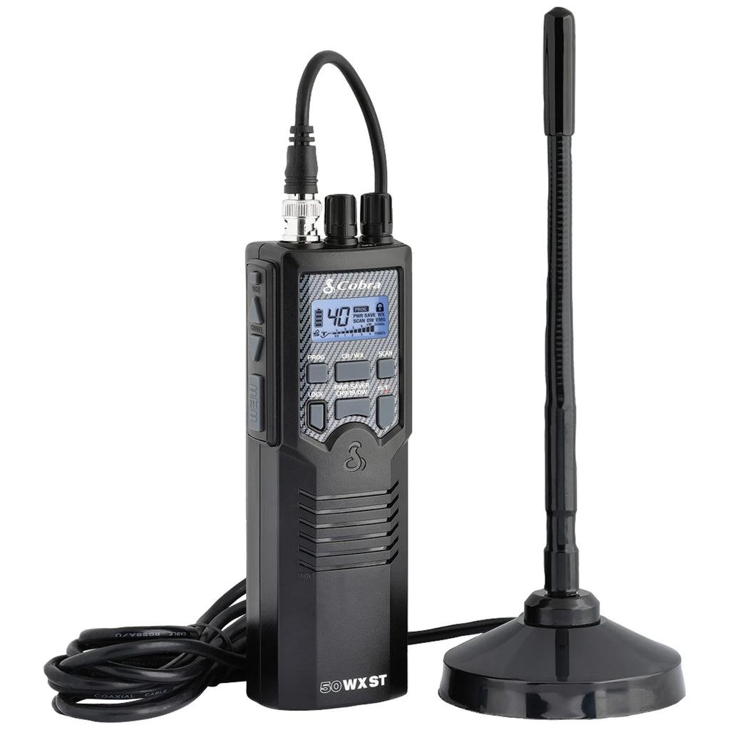 Black 40 Channel 2-Way Handheld CB Radio with Magnet Mount Antenna Z803371