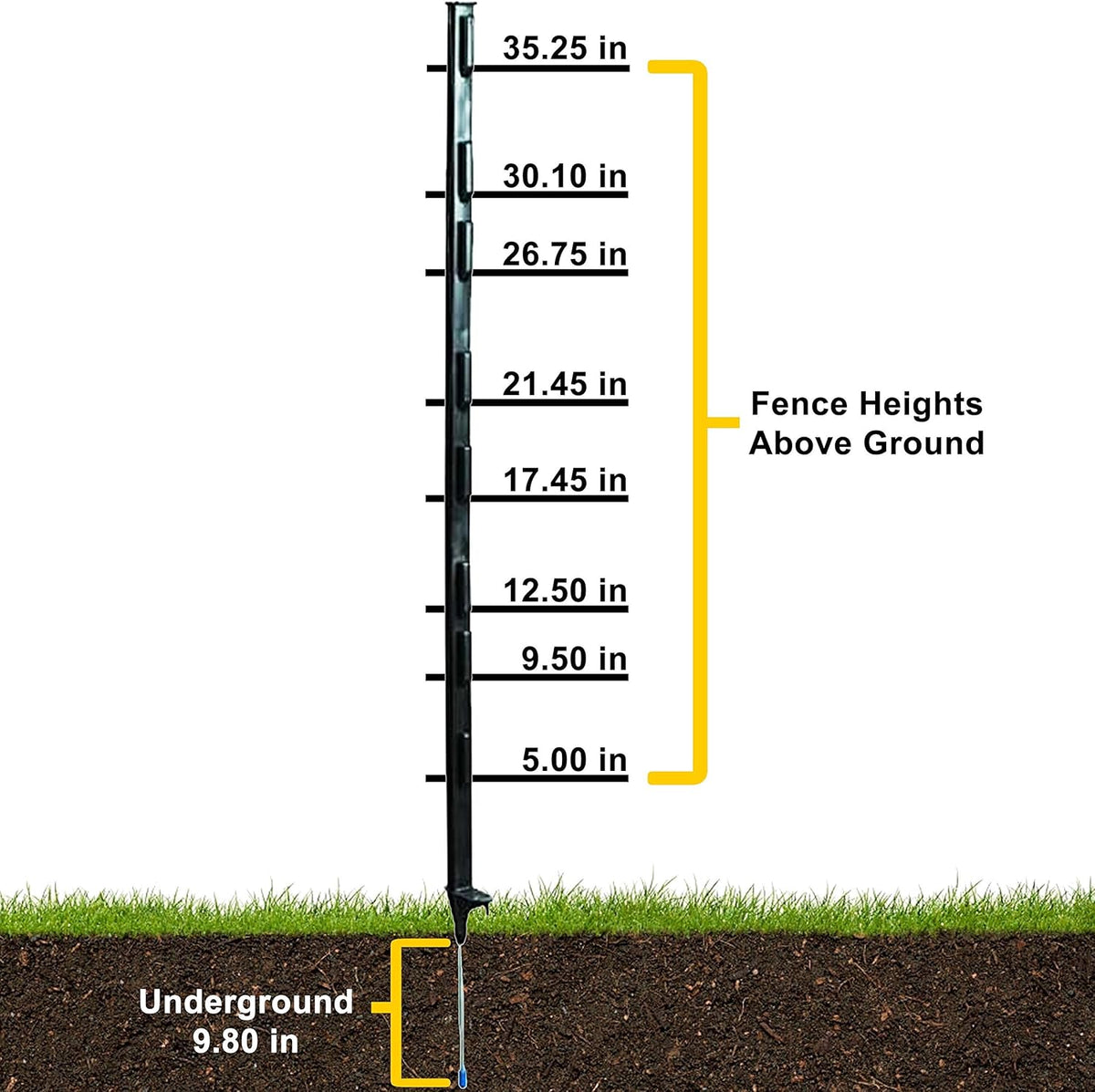 4' Step-In Fence Post, 50 Pack P277399