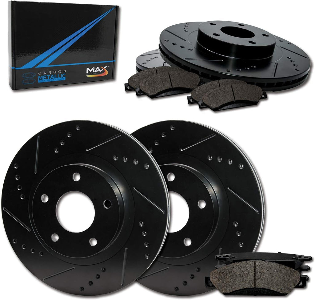 Front + Rear Max Brakes Elite XDS Rotors with Carbon Metallic Pads U589279