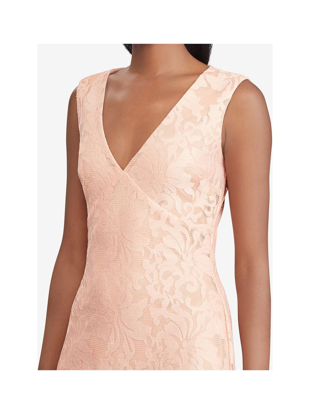 Pink Sleeveless V Neck Maxi Formal Dress Q44955