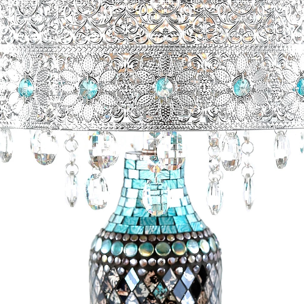 Turquoise Crystal Table Lamp O549