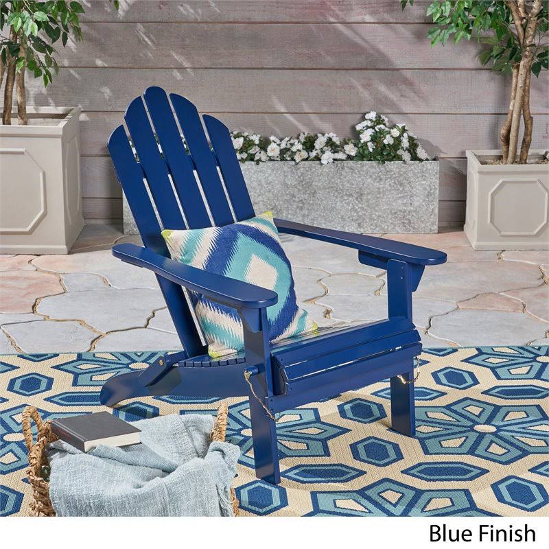 Blue Foldable Acacia Wood Adirondack Chair X22310