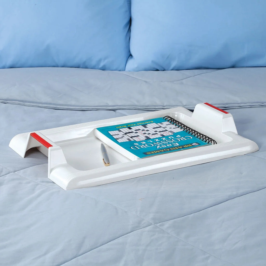 White Plastic Lap Tray with Easy Grip Handles K377054