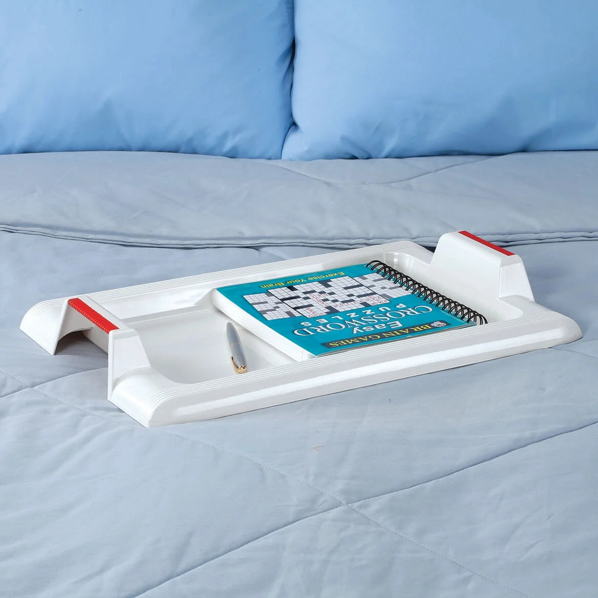 White Plastic Lap Tray with Easy Grip Handles K377054