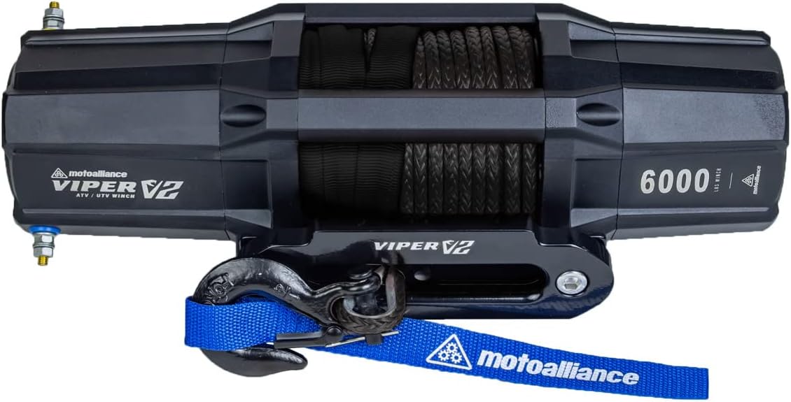 6000lb UTV Winch with 60 feet Black Rope, Wireless Remote S190