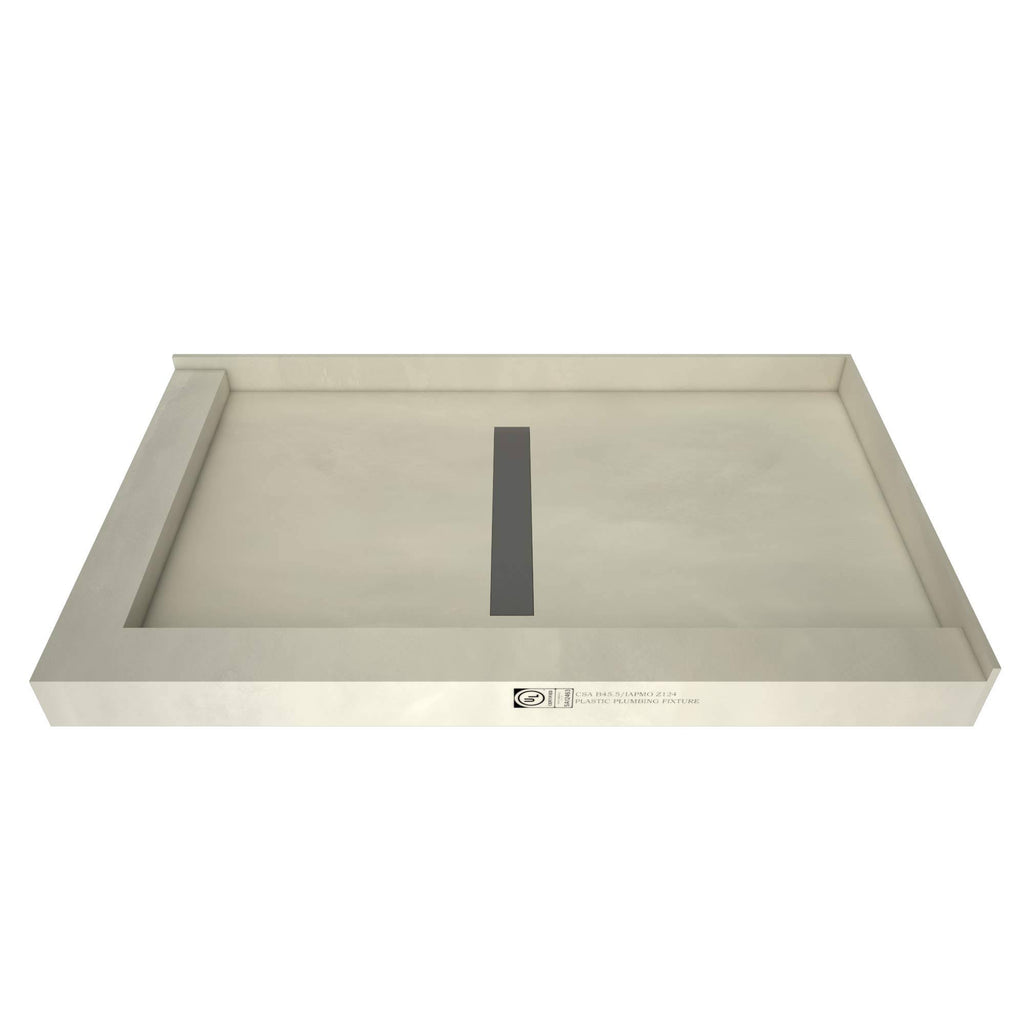 Double Curb Shower Pan with Center Trench Drain Y994955