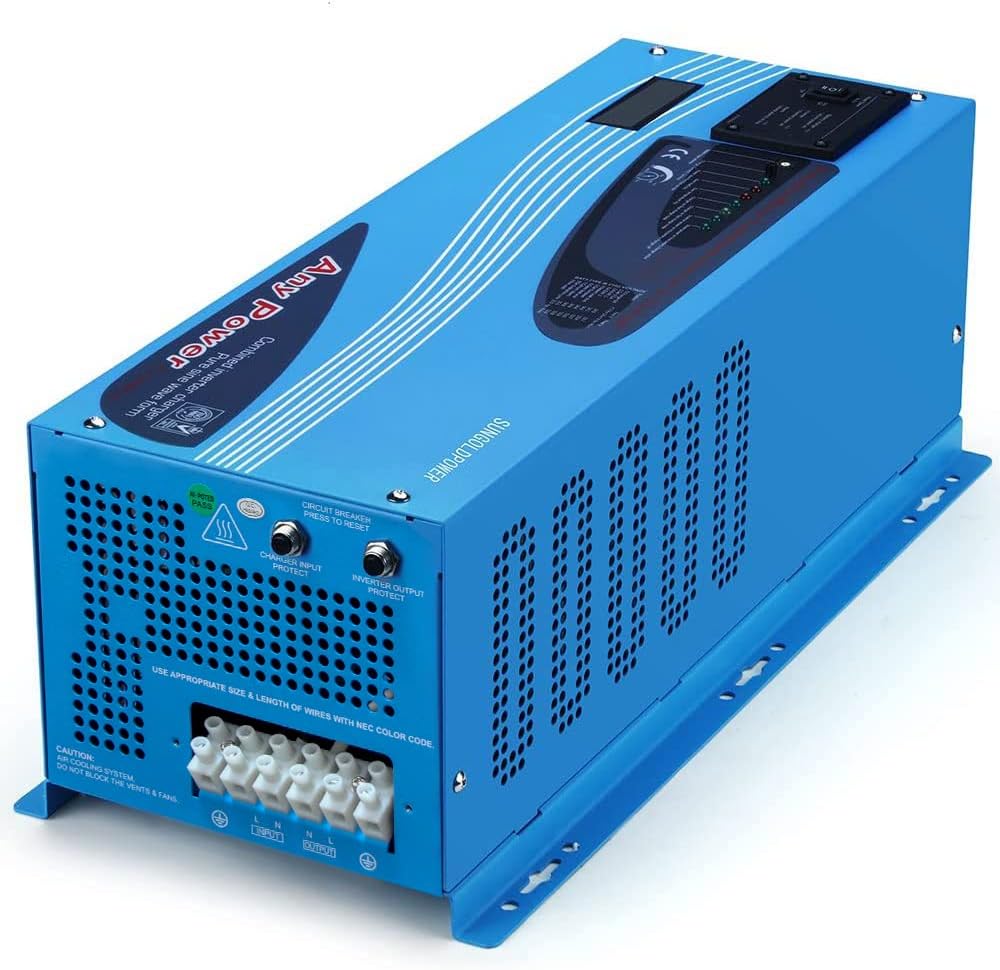 4000W Peak 12000W DC 48V to AC 120V Pure Sine Wave Power Inverter with Battery Charger Low Frequency Solar Inverter Charger LCD I782075