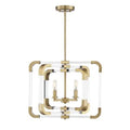 4-Light Candle Style Square Chandelier Warm Brass L439