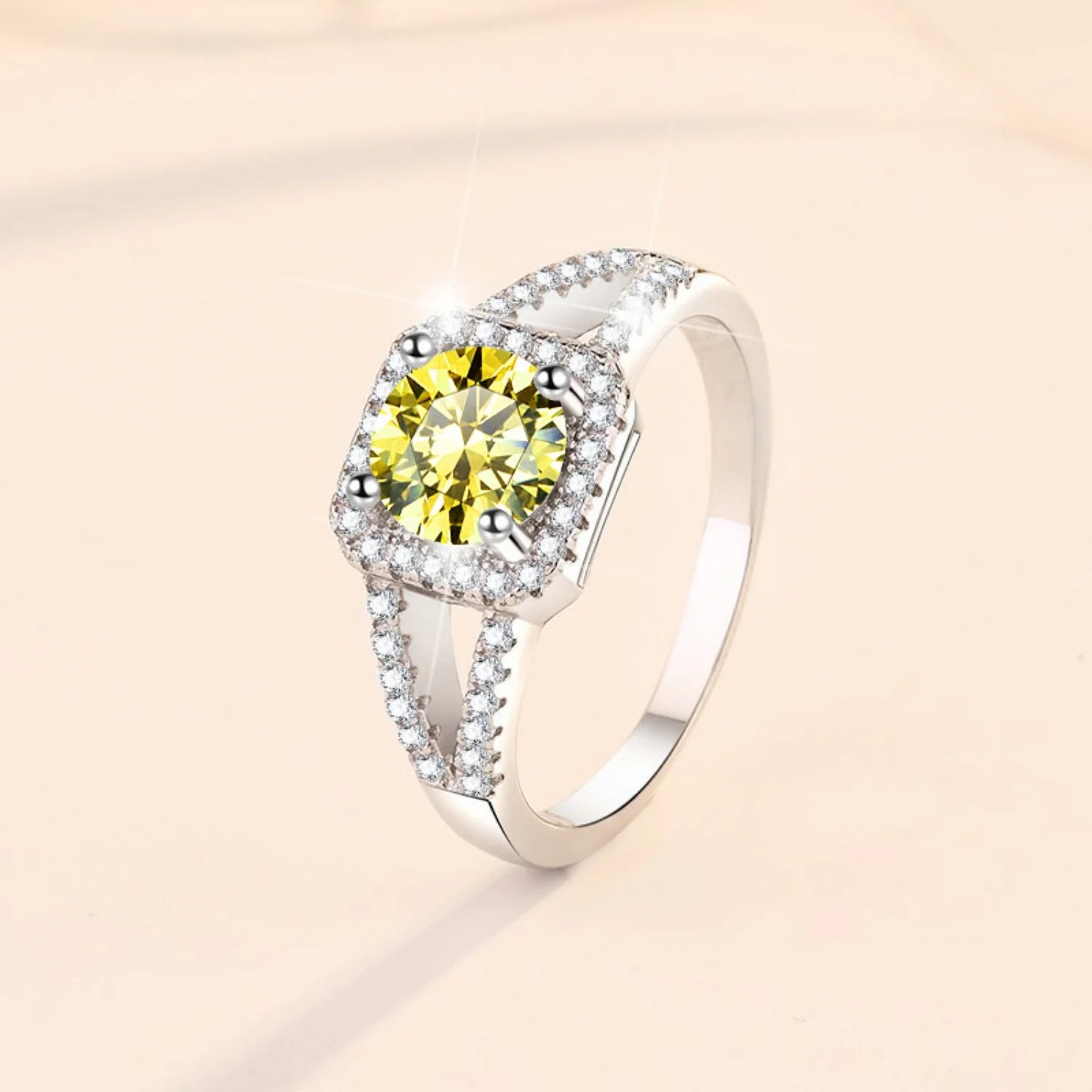1ct Round Cut Moissanite Engagement Ring S925 Sterling Silver I29557