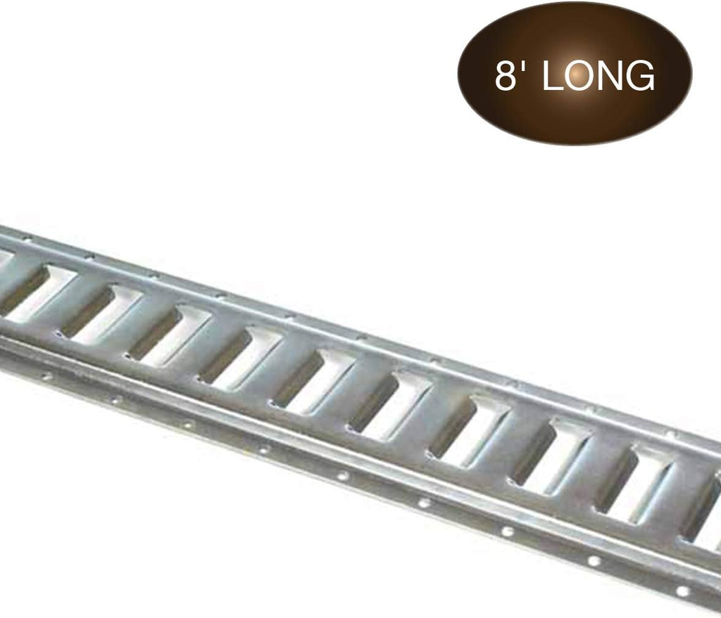 Two 8-ft Powder-Coated Steel E-Track Tie-Down Rails, Pack of 2 E996