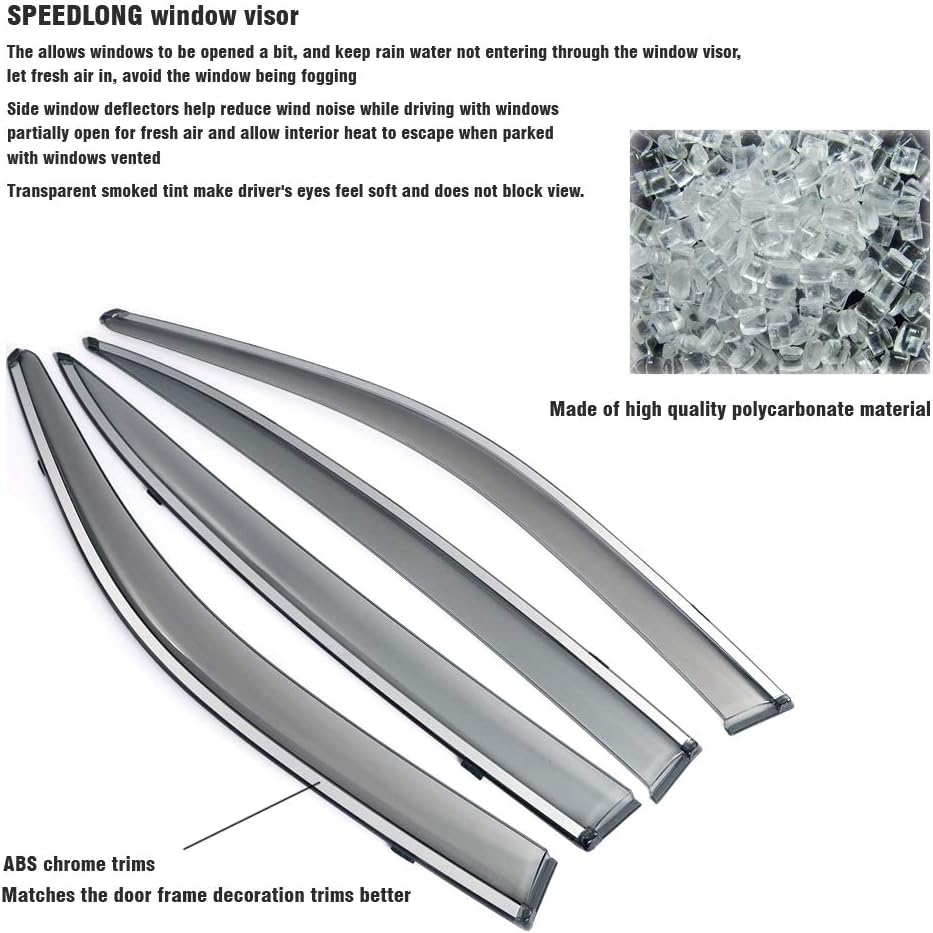 Car Window Visor Vent Shade Deflector Sun/Rain Guards Pack of 2 S55072