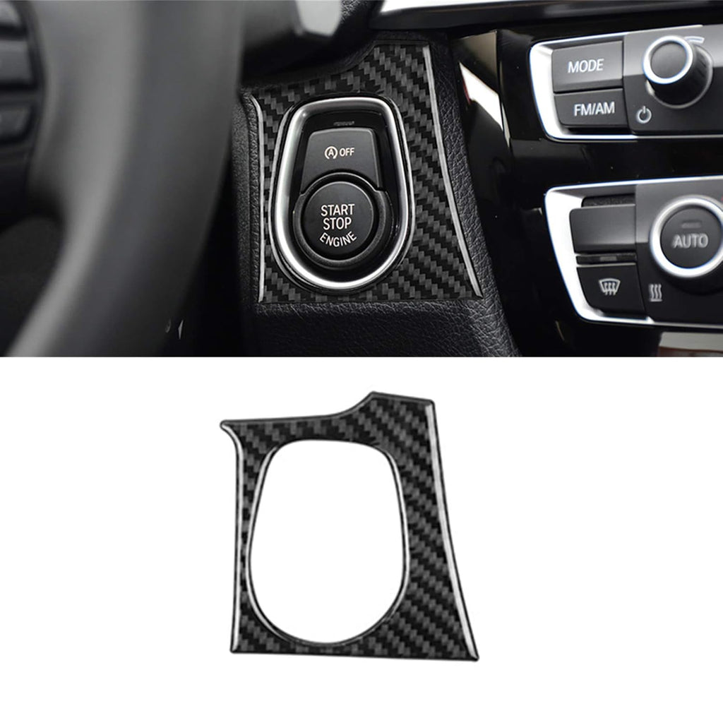 Carbon Fiber Start Stop Engine Ignition Frame Sticker (Black) K32053