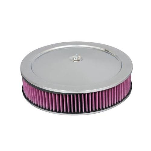Chrome Round Air Cleaners with Reusable Filters, 5 1/8 inch Diameter L222
