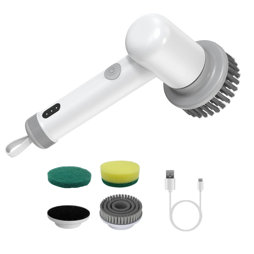 Cordless Electric Spin Scrubber Handheld Cleaning Brush with 3 Cleaning Brushes Q130683