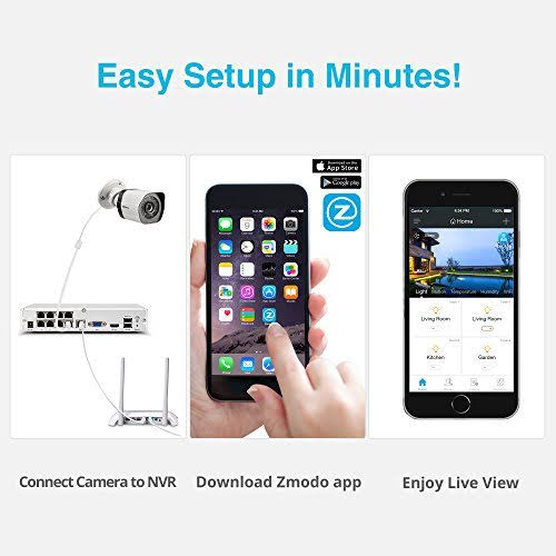 8 Channel NVR 4 720p HD Security Camera PoE System L290