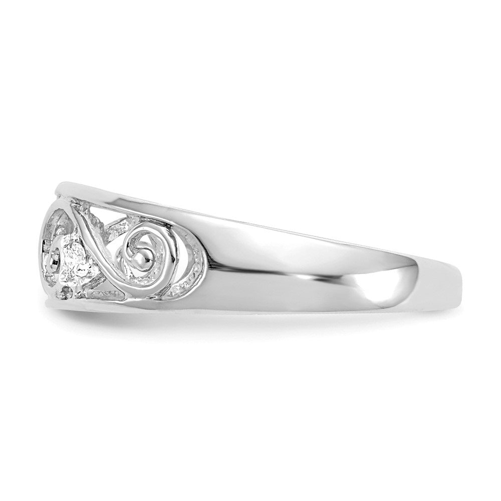 14k White Gold .02ct Diamond Scroll Toe Ring Q5467