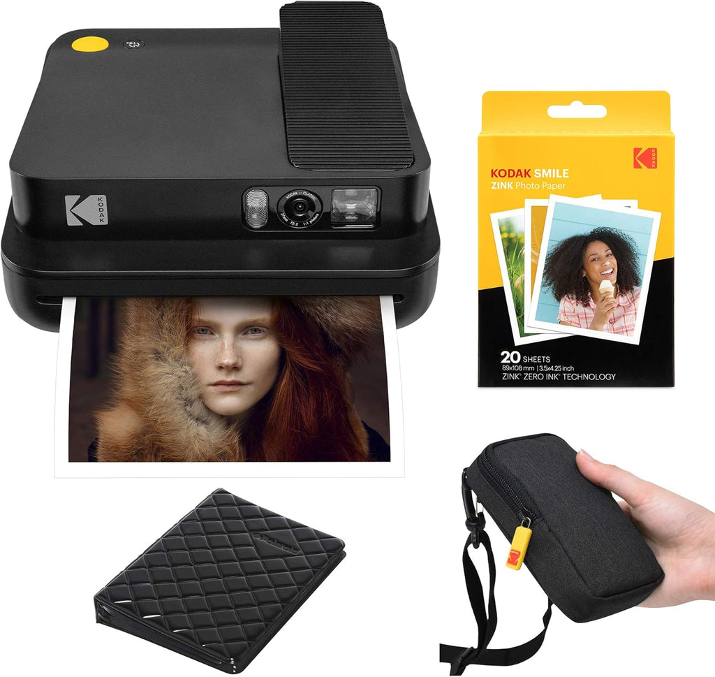 Blue Digital Instant Camera with Bluetooth Travel Kit E69669