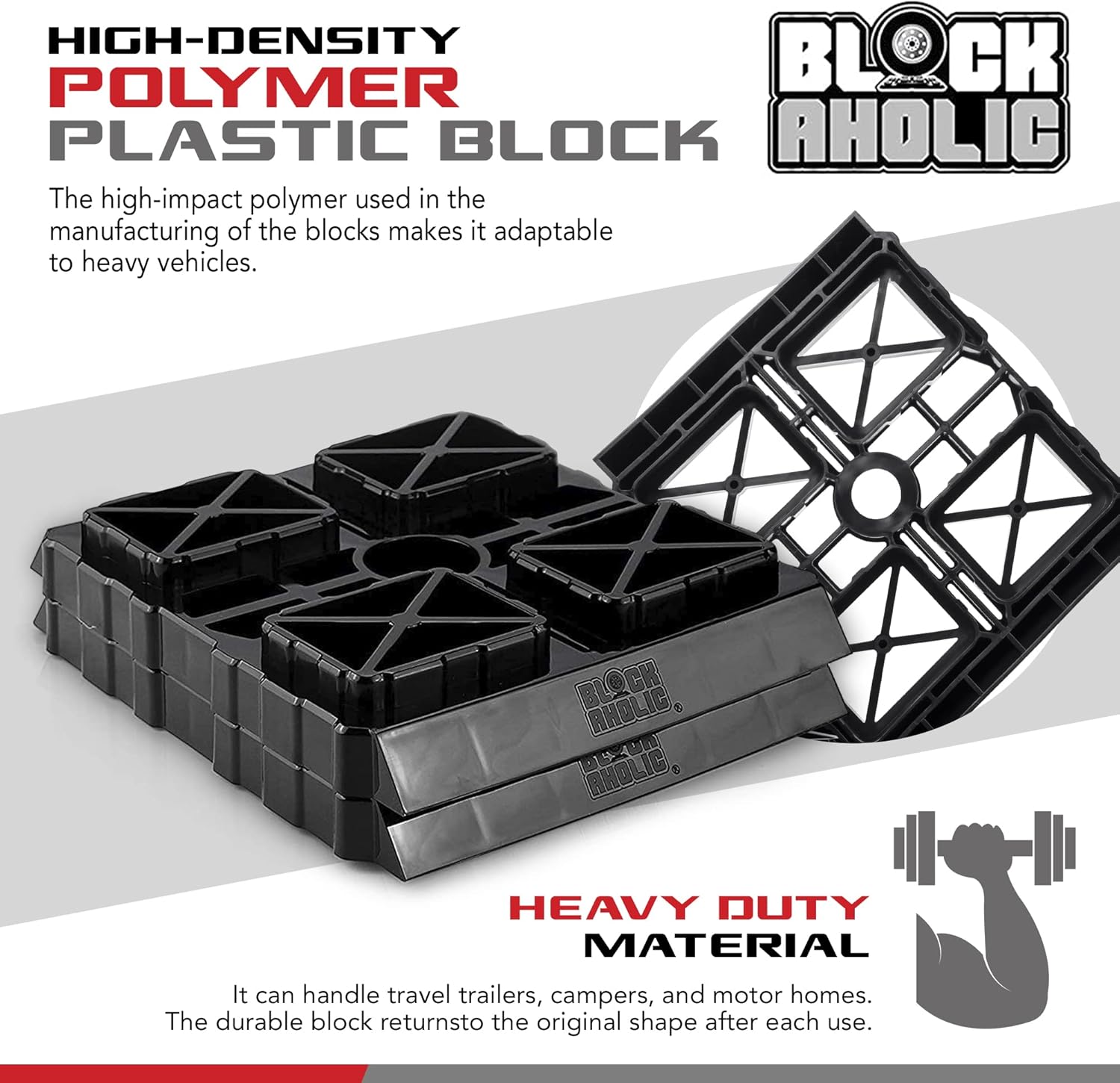 10 Pack RV Leveling Blocks with Carrying Strap L356235