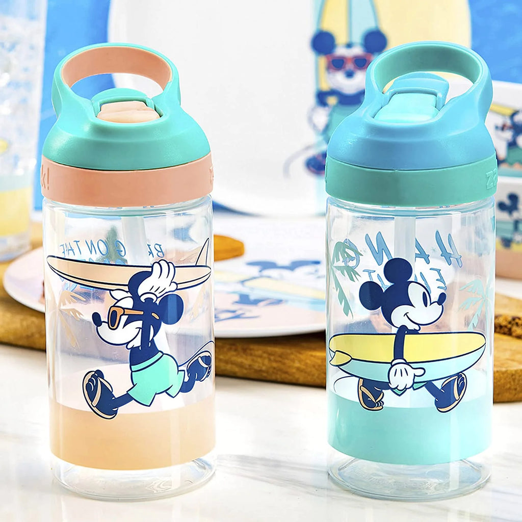 16oz 2 Pieces BPA-Free Plastic Kids Water Bottle with Straw G6542