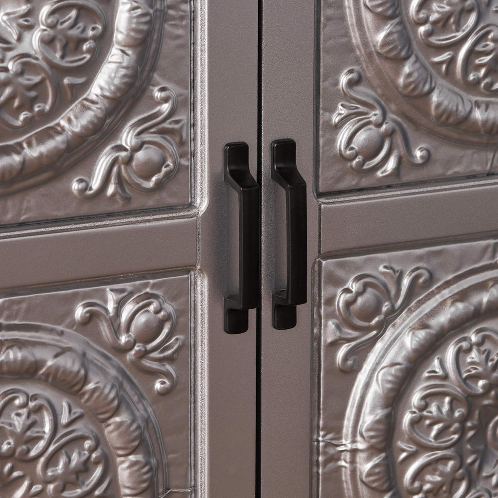 Navy Blue Firwood Cabinet with Faux Wood Overlay K3843