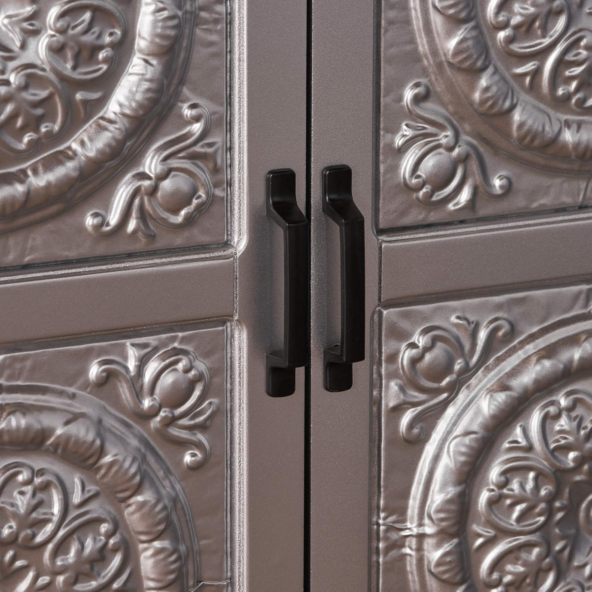 Navy Blue Firwood Cabinet with Faux Wood Overlay K3843