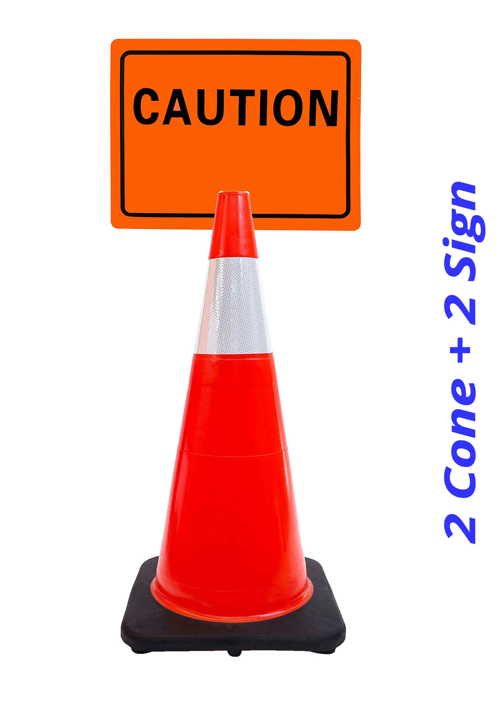 28" Orange Cone with Black Base and 6" Reflective Tape Q77851