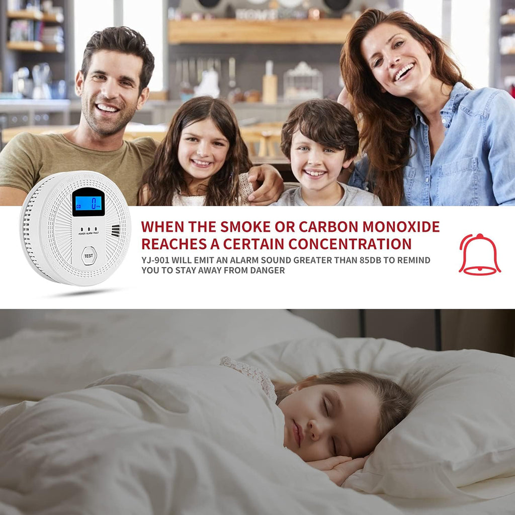 3 Pack Smoke and Carbon Monoxide Detector with LCD Display K792188