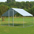 Metal Chicken Coop with Run Waterproof Cover Cage for Rabbits Cats Dogs X990