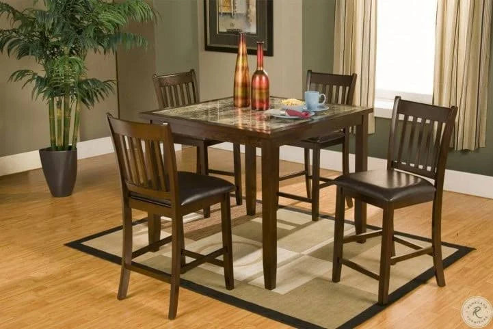 Espresso Faux Marble Pub Table M590