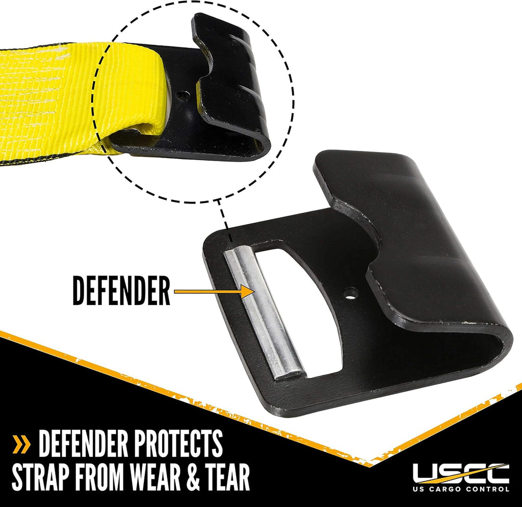 4 Inch x 27 Foot Yellow Winch Strap with Flat Hook 10 Pack X7240