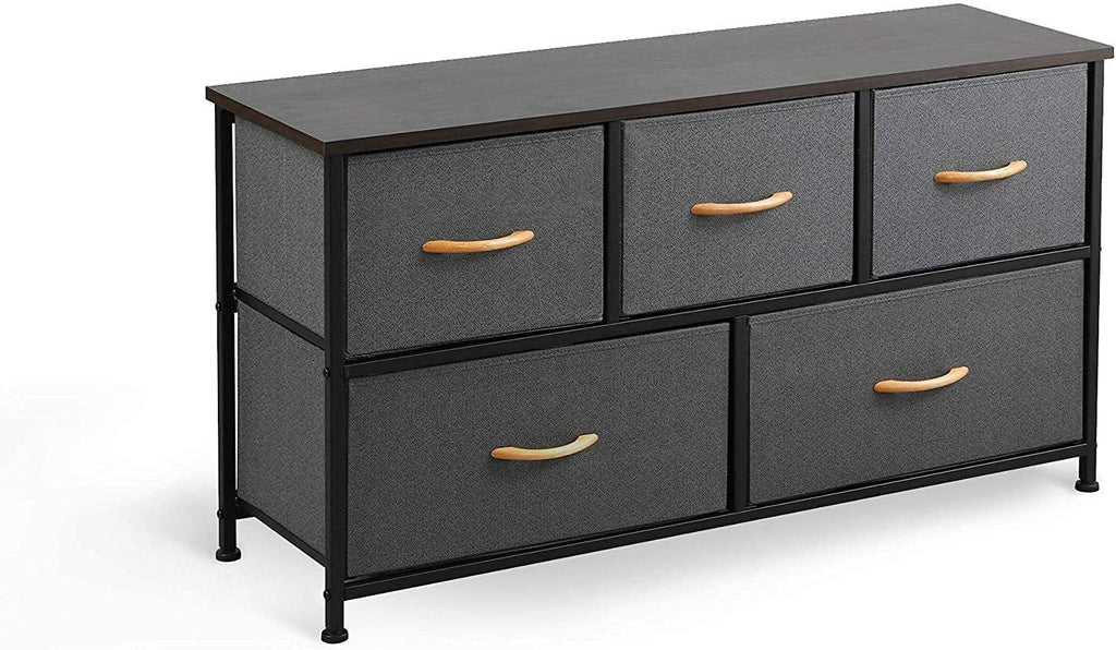 Gray/Natural 5 Drawer Fabric Dresser Z36194
