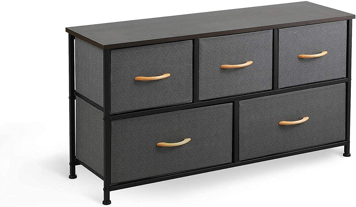 Gray/Natural 5 Drawer Fabric Dresser Z36194