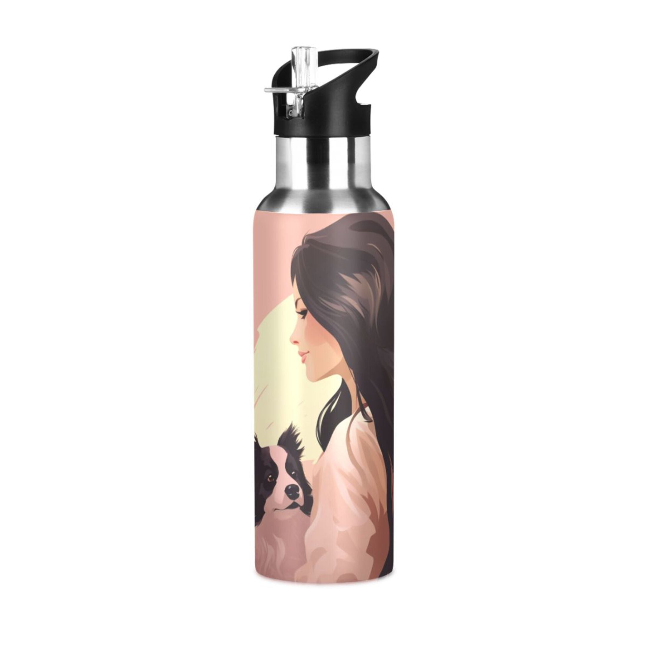 Insulated Stainless Steel Water Bottle with Straw Lid 20 oz Y7368