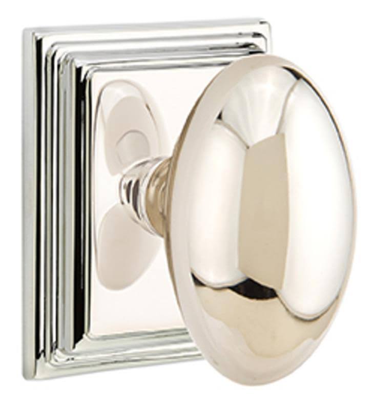 Unlaquered Brass Passage Door Knob Set with Rosette L2925