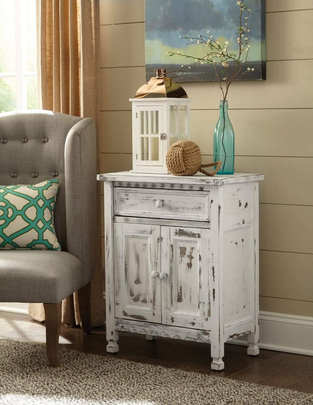 Red Antique Accent Cabinet M28387