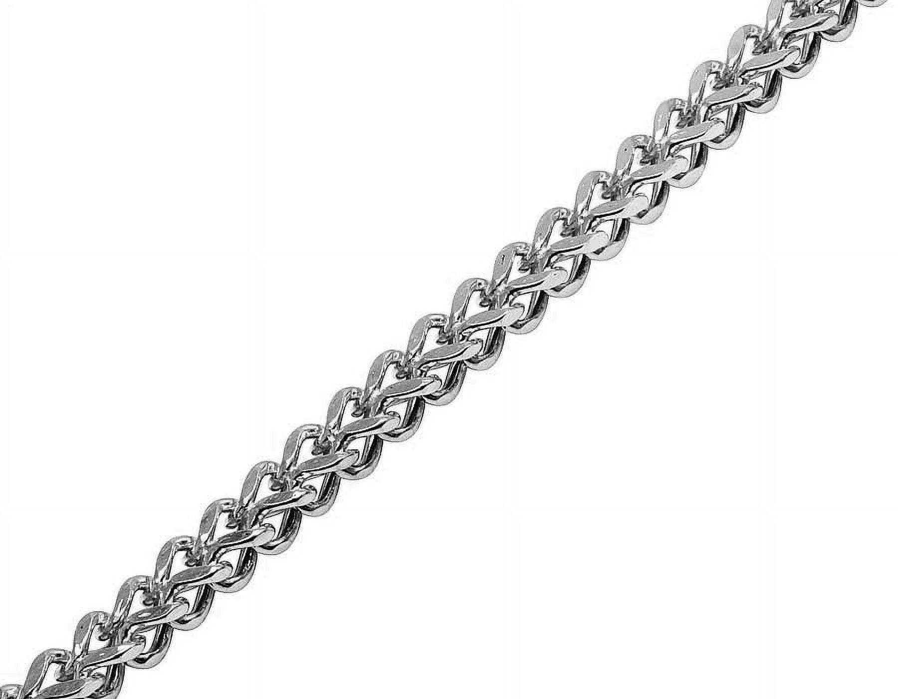 10K White Gold Franco Box Link Chain Necklace I8055