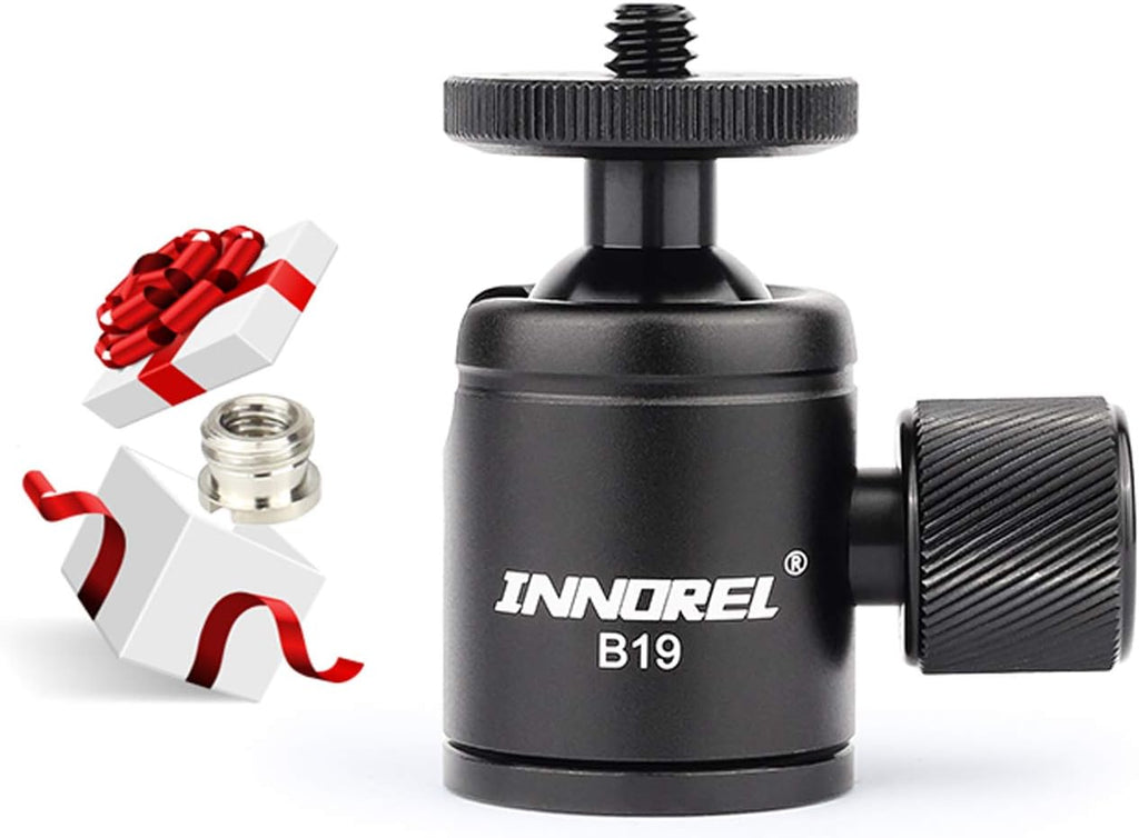 Mini Tripod Ball Head Metal Ballhead 360° Pan 90° Tilt with 3/8 to 1/4 Adapter CNC Ballheads, Max Load 6.61 lb H530