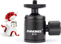 Mini Tripod Ball Head Metal Ballhead 360° Pan 90° Tilt with 3/8 to 1/4 Adapter CNC Ballheads, Max Load 6.61 lb H530