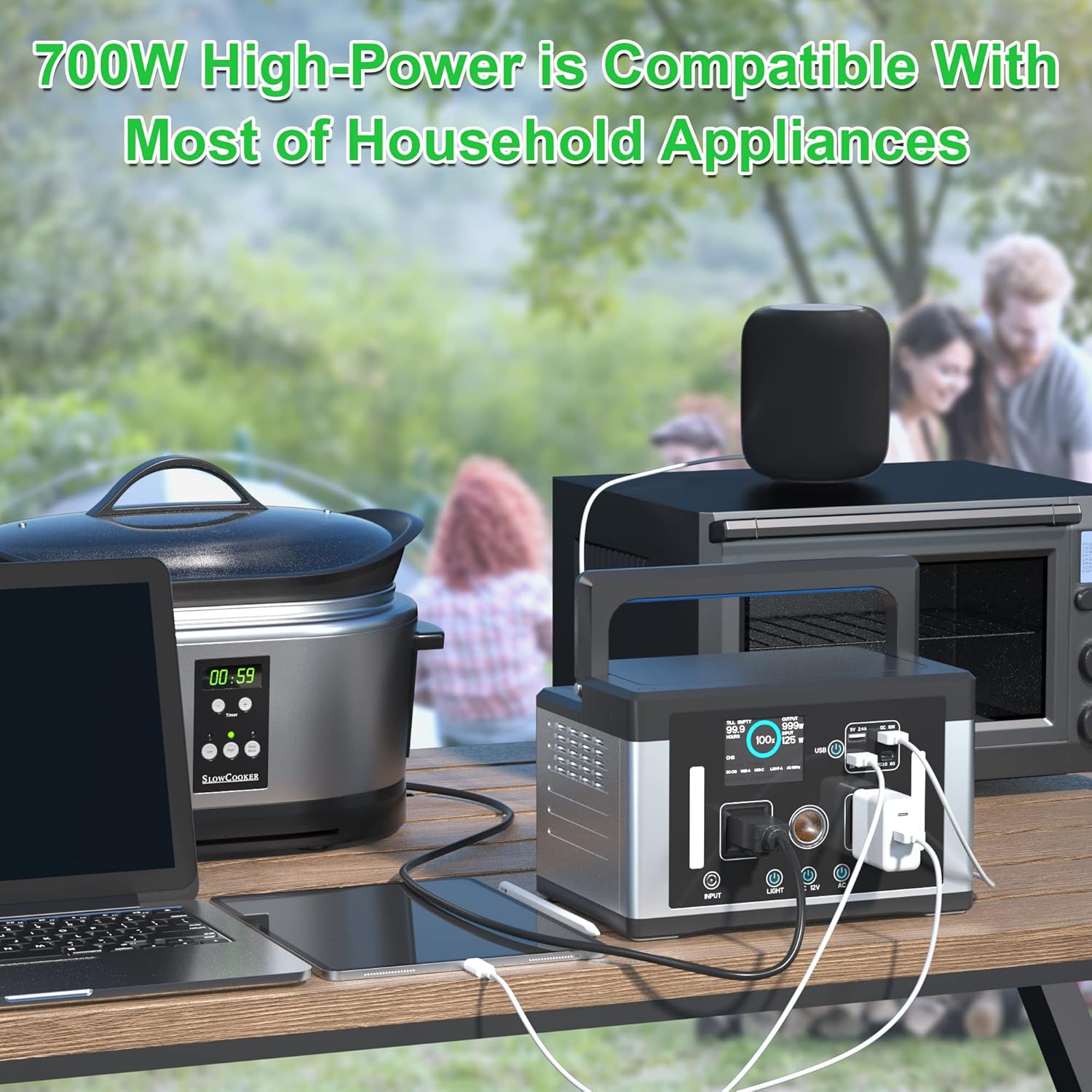 700W Portable Power Station 577Wh Lithium Battery UPS F47499