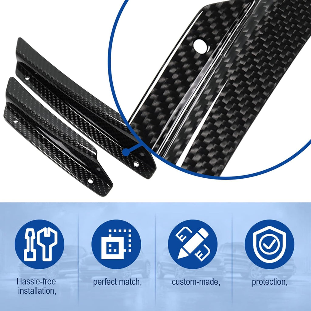 4pcs Front Side Body Bumper Canards Trim for 2020 2021 Chevrolet Corvette C8, Genuine Carbon Fiber C40188