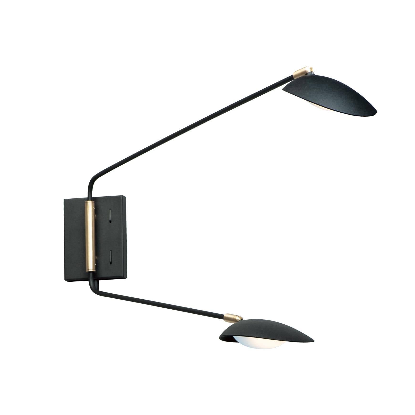 LED Wall Sconce Black / Satin Brass M356834