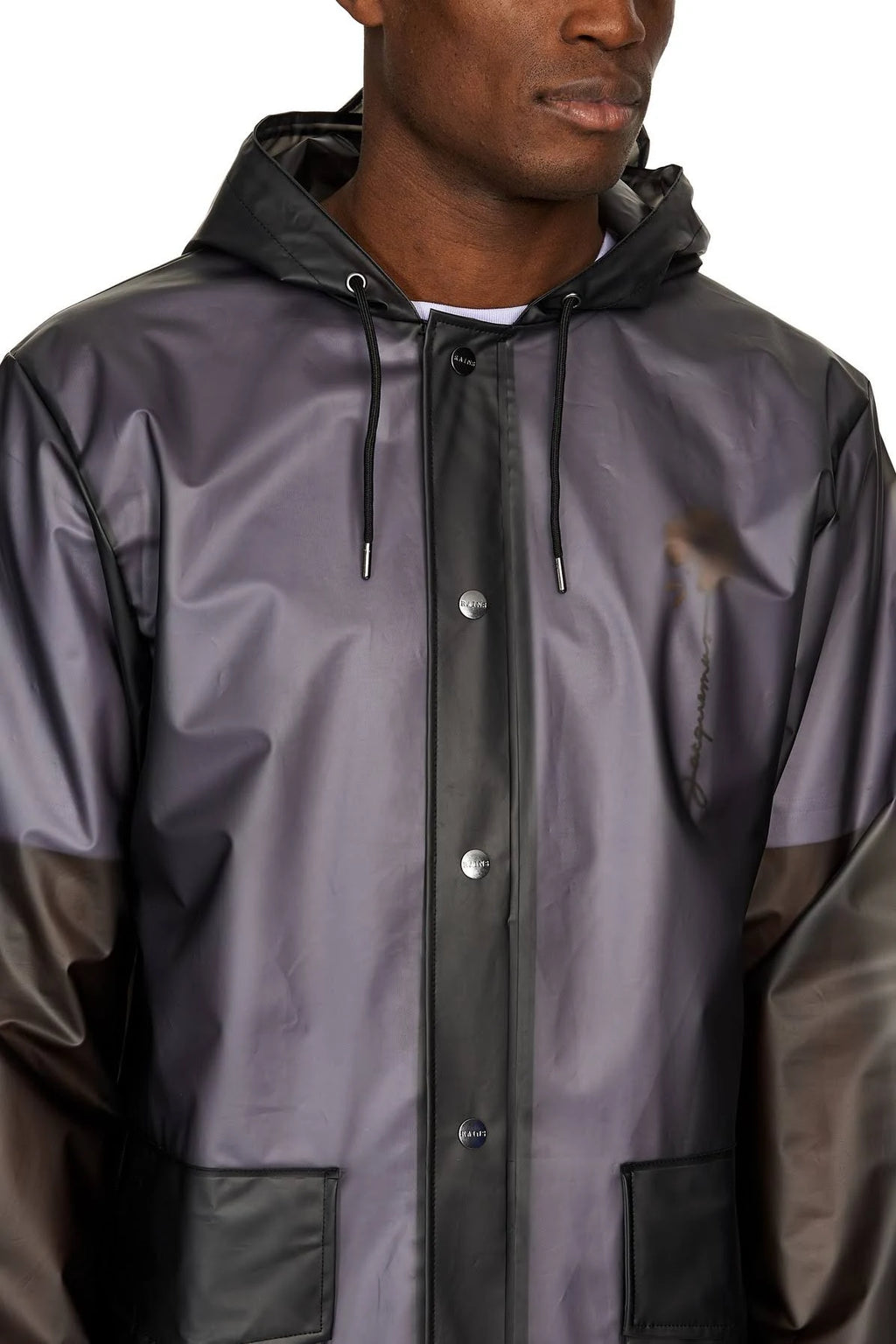 Foggy Black Hooded Coat S3123