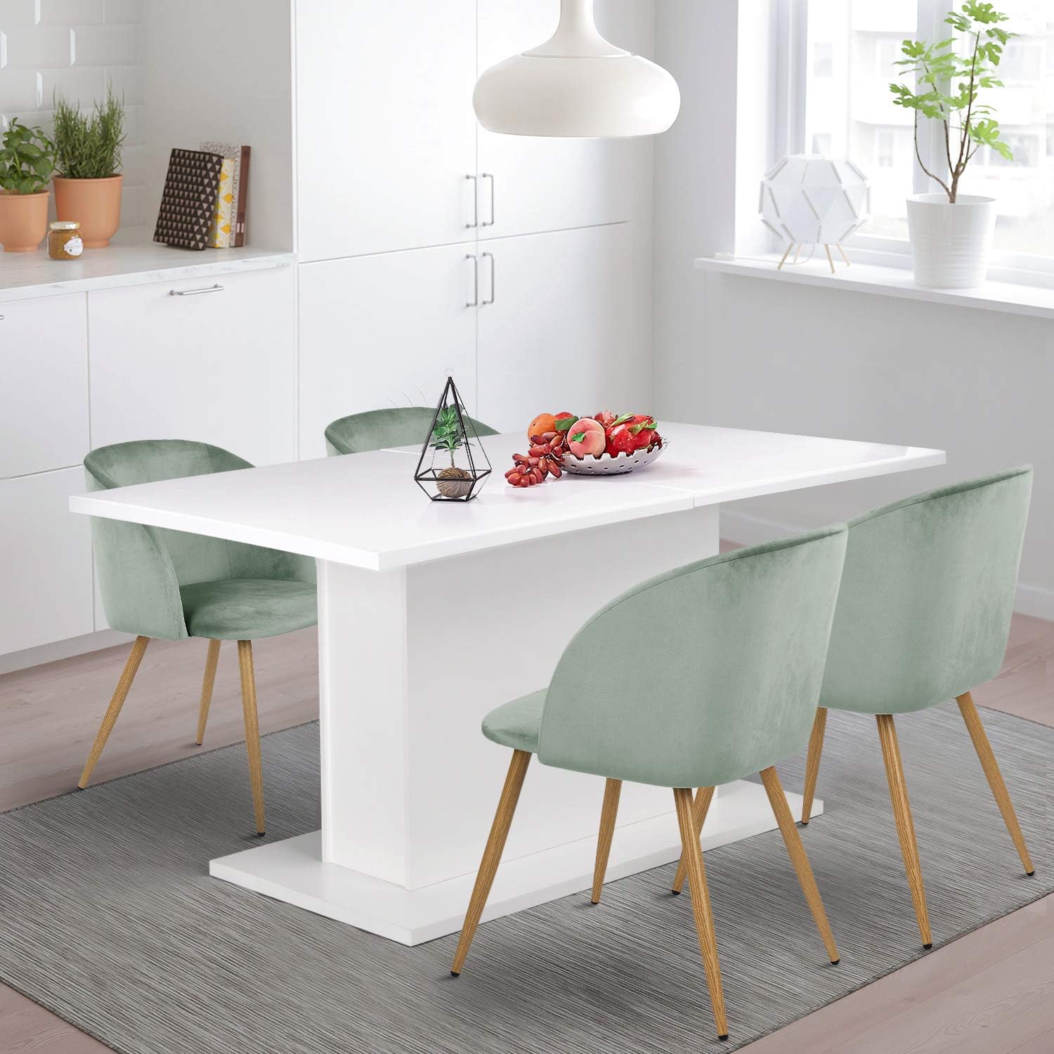 White High Gloss Wooden Expandable Dining Table K825097