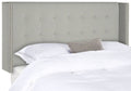 Queen Linen Tufted Winged Headboard O21519