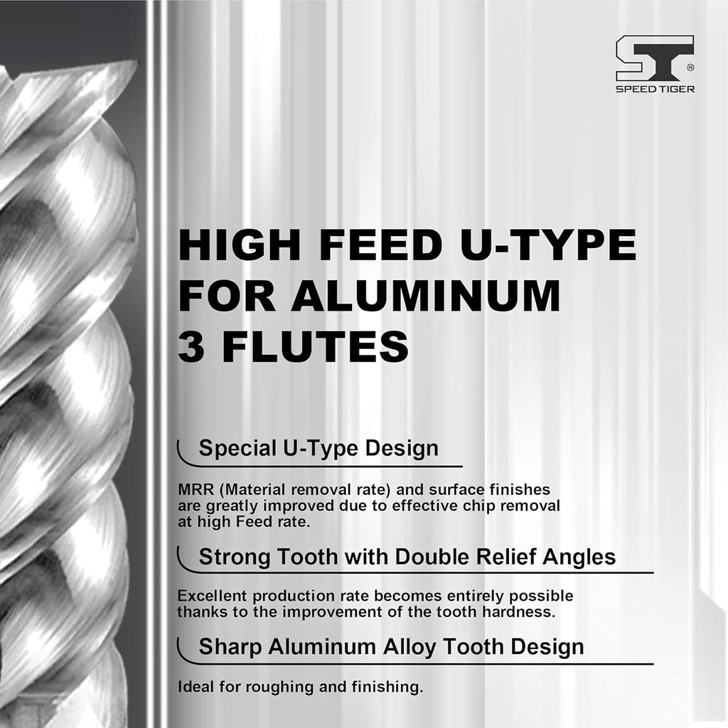 Carbide Square End Mill for Aluminum, 3 Flute, 5/8 L767319