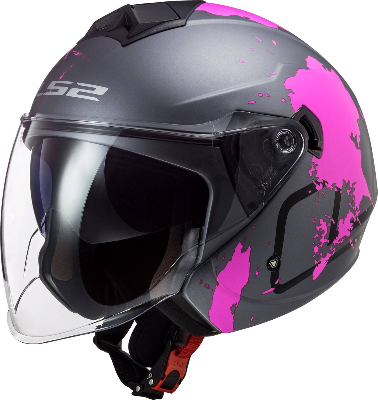 Black-Pink XL Jet Helmet Q824